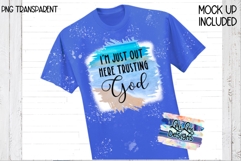 I'm just out here trusting God on beach background PNG Product Image 1