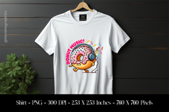 Donut Music T-Shirt Sublimation Design PNG Product Image 1
