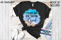 I'm just out here trusting God on beach background PNG Product Image 2