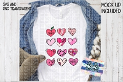 Teach Love Inspire Valentine Hearts SVG PNG Printable Product Image 4