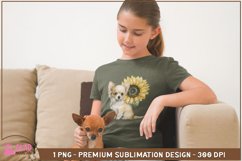 Chihuahua sunflower watercolor sublimation png, puppy png Product Image 4