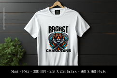 Racket Champions Tiger T-Shirt Sublimation Design PNG Product Image 1
