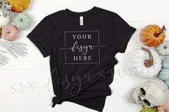 Halloween Themed Shirt Mockup Black Bella Canvas 3001 Skull Product Image 1