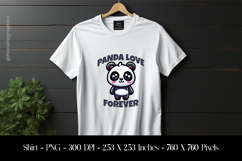 Panda Love Forever T-Shirt Sublimation Design PNG Product Image 1