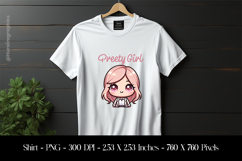 Preety Girl T-Shirt Sublimation Design PNG Product Image 1