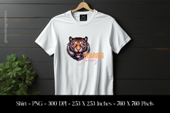 Roaring Blooms Tiger T-Shirt Sublimation Design PNG Product Image 1
