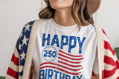 Happy Birthday America 250th anniversary PNG | 4th of july Product Image 2