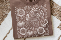 Boho Thanksgiving Floral Turkey PNG | Fall Wildflower Turkey Product Image 1