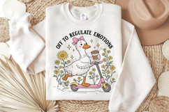 Off to Regulate Emotions SVG PNG Funny Goose Scooter Design Product Image 1