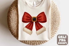 Glitter Christmas Santa Coquette Bow Png | Girly Christmas Product Image 1