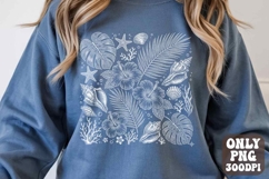 Boho Summer Floral PNG, Beach Png, Floral Coquette Seashell Product Image 1