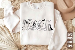 Cute Ghost with Dog SVG PNG | Funny Halloween Ghost with Dog Product Image 1