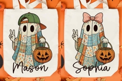 Custom Ghost Halloween With Kid Names Png | Trendy Halloween Product Image 1