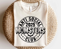 Anti Social Momsters Club SVG, 2025 Halloween Moms Shirt Product Image 3