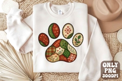 Preppy Christmas Dog Paw png | Patchwork Christmas png Product Image 1