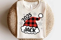 2025 Santa Hat Monogram SVG PNG | Kids Christmas Shirt Product Image 1