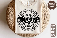 Spring Break 2026 SVG PNG | Retro Summer Beach Family Shirt Product Image 1