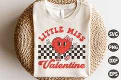 Little Miss Valentine SVG, Retro Valentine Girl Shirt Gift Product Image 1