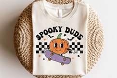 Spooky Dude SVG | Halloween Pumpkin Boy Shirt | Skateboard Product Image 1
