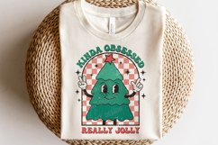 Kinda obsessed really jolly SVG PNG | Retro Christmas Quote Product Image 1