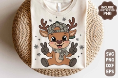 Personalized Kids Christmas Camo SVG PNG, Funny Reindeer Product Image 1
