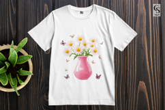 Pink Vase Daisy Flower PNG Product Image 3