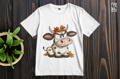 Cute Autumn Cow Clipart PNG | Fall Farm Animal Illustration Product Image 2