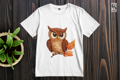 Cute Autumn Owl Clipart PNG | Fall Owls Illustration Product Image 2