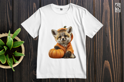 Cute Fox in Pumpkin Costume Clipart PNG Product Image 3