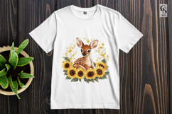 Deer Sunflower Wreath Clipart Sublimation PNG Product Image 3