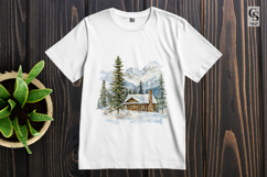 Rustic Winter Cabin Clipart Sublimation PNG Product Image 3