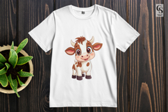 Cute Baby Cow Clipart Sublimation PNG Product Image 2