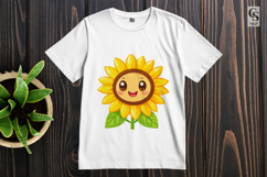 Cute Kawaii Sunflower Face Clipart Sublimation PNG Product Image 3