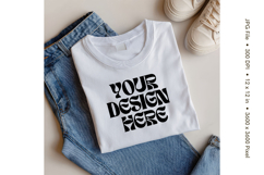 White T-shirt Mockups Bella and Canvas Top View Mockups_1 Product Image 1