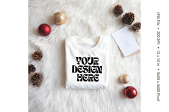 Christmas T-shirt Mockups Bella and Canvas Top View_100 Product Image 1