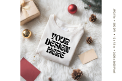 Christmas T-shirt Mockups Bella and Canvas Top View_101 Product Image 1