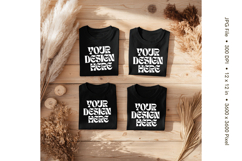 Black T-shirt Mockups Bella and Canvas Top View Mockups_104 Product Image 1