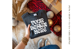 Black T-shirt Mockups Bella and Canvas Top View Mockups_108 Product Image 1