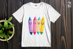 Cute Kawaii Crayons Clipart Sublimation PNG Product Image 3