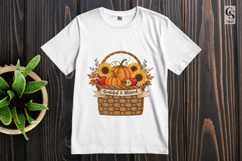 Grateful Blessed Pumpkin Basket Clipart Sublimation PNG Product Image 3