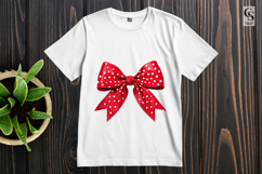 Red Polka Dot Bow Clipart Sublimation PNG Product Image 3
