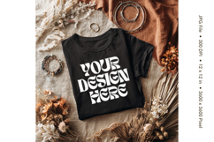 Black T-shirt Mockups Bella and Canvas Top View Mockups_125 Product Image 1