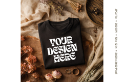 Black T-shirt Mockups Bella and Canvas Top View Mockups_127 Product Image 1