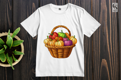 Autumn Harvest Basket Clipart Sublimation PNG Product Image 2