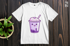 Cute Purple Boba Tea Clipart PNG Product Image 3