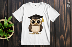 Cute Owl with Graduation Cap Cartoon Clipart Sublimation PNG Product Image 3