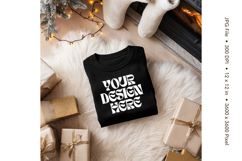 Christmas T-shirt Mockups Bella and Canvas Top View_139 Product Image 1