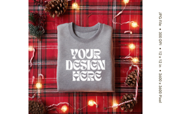 Christmas T-shirt Mockups Bella and Canvas Top View_145 Product Image 1