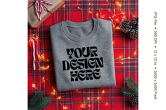 Christmas T-shirt Mockups Bella and Canvas Top View_147 Product Image 1
