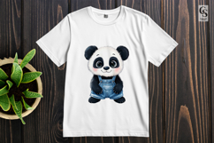 Cute Panda in Overalls Kawaii Animal Clipart Sublimation PNG Product Image 3